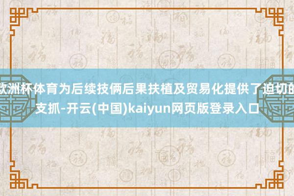 欧洲杯体育为后续技俩后果扶植及贸易化提供了迫切的支抓-开云(中国)kaiyun网页版登录入口