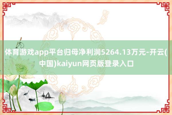 体育游戏app平台归母净利润5264.13万元-开云(中国)kaiyun网页版登录入口