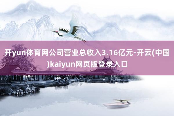 开yun体育网公司营业总收入3.16亿元-开云(中国)kaiyun网页版登录入口